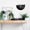 Skyline Klok Vlaardingen Zwart glanzend gerecycled kunststof cadeau wanddecoratie relatiegeschenk van WoodWideCities