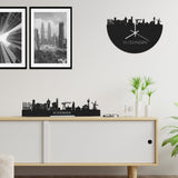 Skyline Klok Vlissingen Black Zwart houten cadeau wanddecoratie relatiegeschenk van WoodWideCities