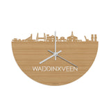 Skyline Klok Waddinxveen Bamboe houten cadeau wanddecoratie relatiegeschenk van WoodWideCities