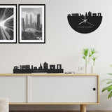 Skyline Klok Wageningen Black houten cadeau wanddecoratie relatiegeschenk van WoodWideCities