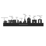Skyline Klok Wageningen Metallic Goud gerecycled kunststof cadeau wanddecoratie relatiegeschenk van WoodWideCities