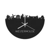 Skyline Klok Westerwolde Black Zwart houten cadeau wanddecoratie relatiegeschenk van WoodWideCities