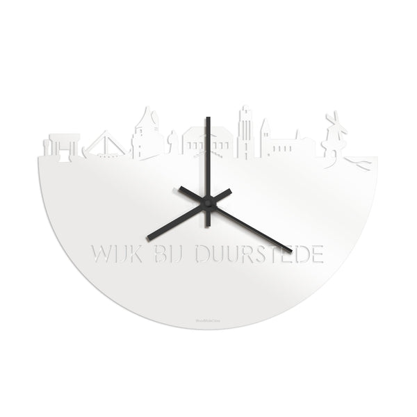 Skyline Klok Wijk bij Duurstede Wit glanzend gerecycled kunststof cadeau wanddecoratie relatiegeschenk van WoodWideCities