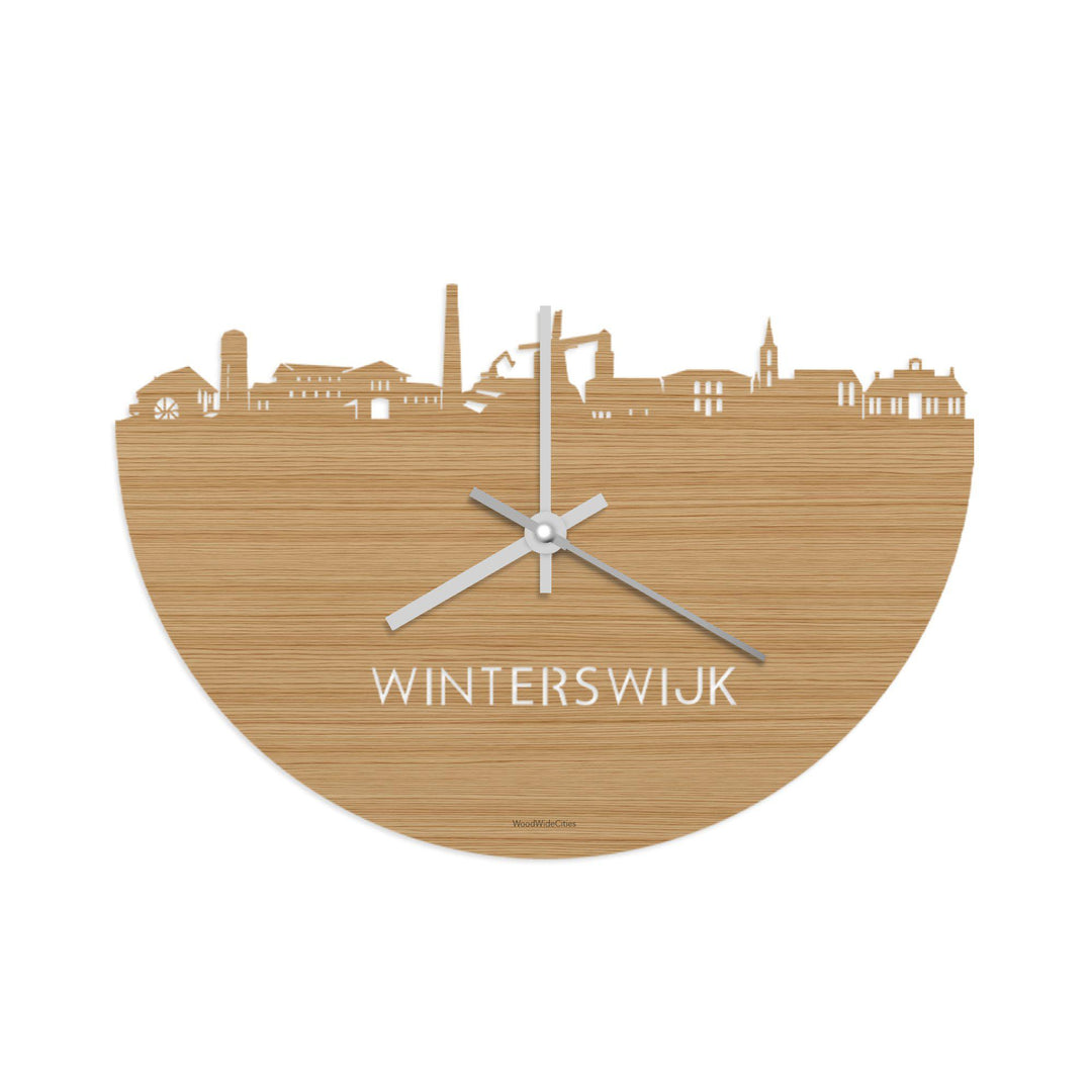 Skyline Klok Winterswijk Bamboe Bamboe  houten cadeau wanddecoratie relatiegeschenk van WoodWideCities