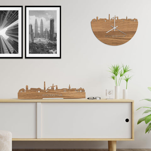 Skyline Klok Winterswijk Eiken houten cadeau wanddecoratie relatiegeschenk van WoodWideCities