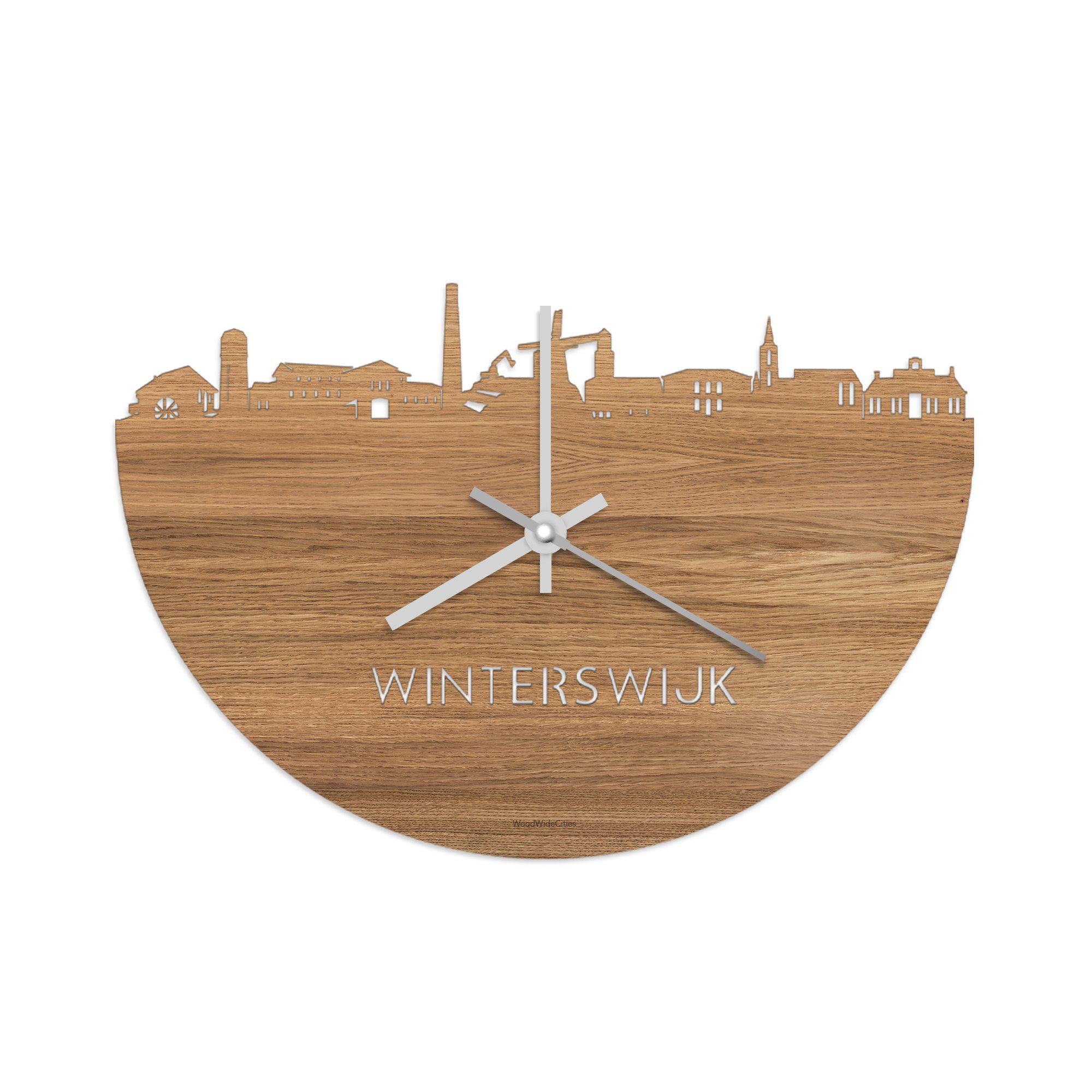Skyline Klok Winterswijk Eiken houten cadeau wanddecoratie relatiegeschenk van WoodWideCities