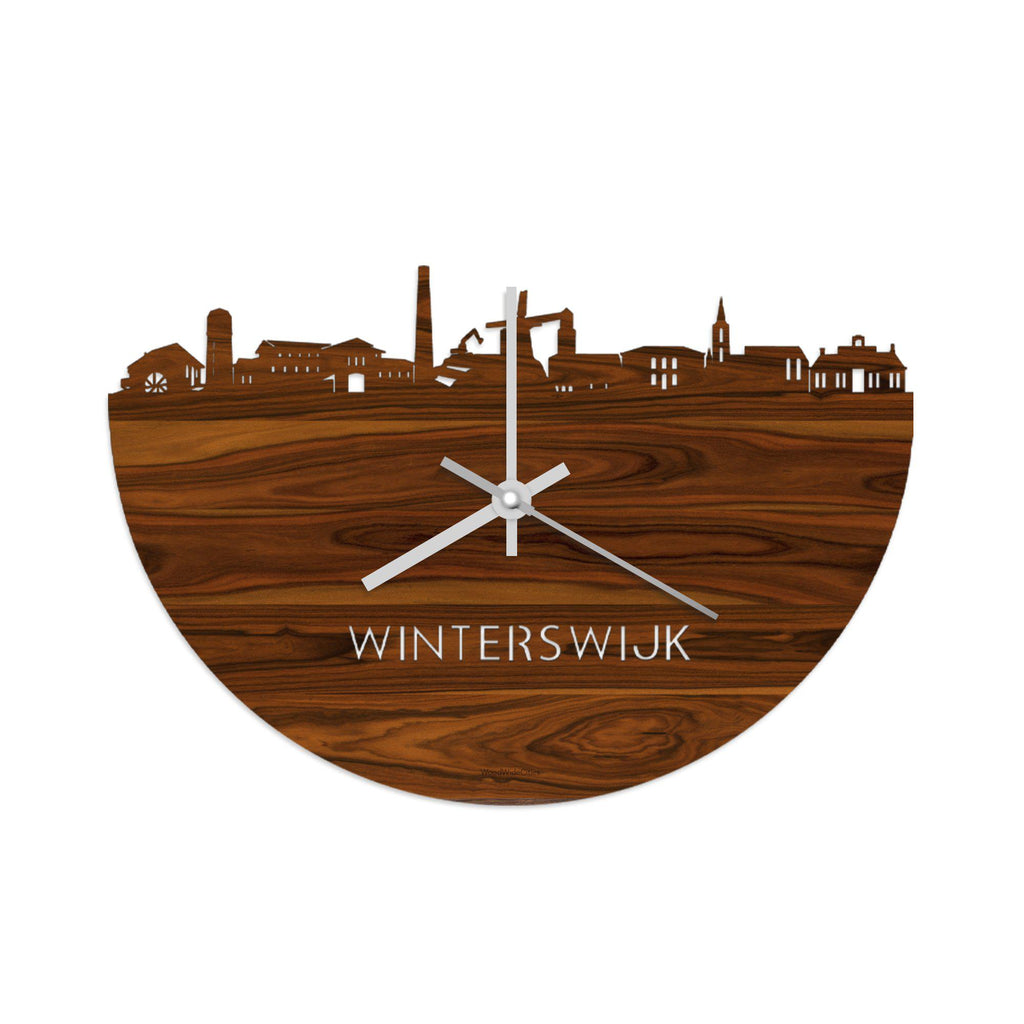 Skyline Klok Winterswijk Palissander Palissander  houten cadeau wanddecoratie relatiegeschenk van WoodWideCities