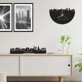 Skyline Klok Woerden Black Zwart houten cadeau wanddecoratie relatiegeschenk van WoodWideCities