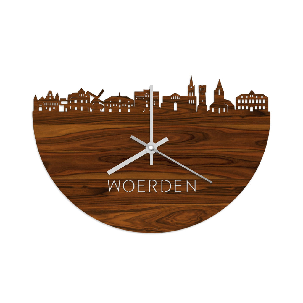Skyline Klok Woerden Palissander houten cadeau decoratie relatiegeschenk van WoodWideCities