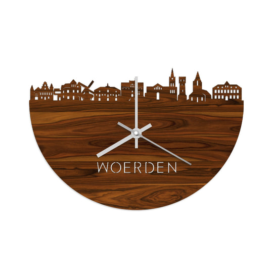 Skyline Klok Woerden Palissander houten cadeau wanddecoratie relatiegeschenk van WoodWideCities