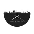 Skyline Clock WoodWideCities Black