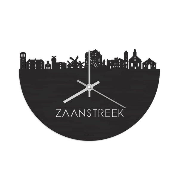 Skyline Klok Zaanstreek Black Zwart houten cadeau wanddecoratie relatiegeschenk van WoodWideCities