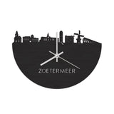 Skyline Klok Zoetermeer Black Zwart  houten cadeau wanddecoratie relatiegeschenk van WoodWideCities