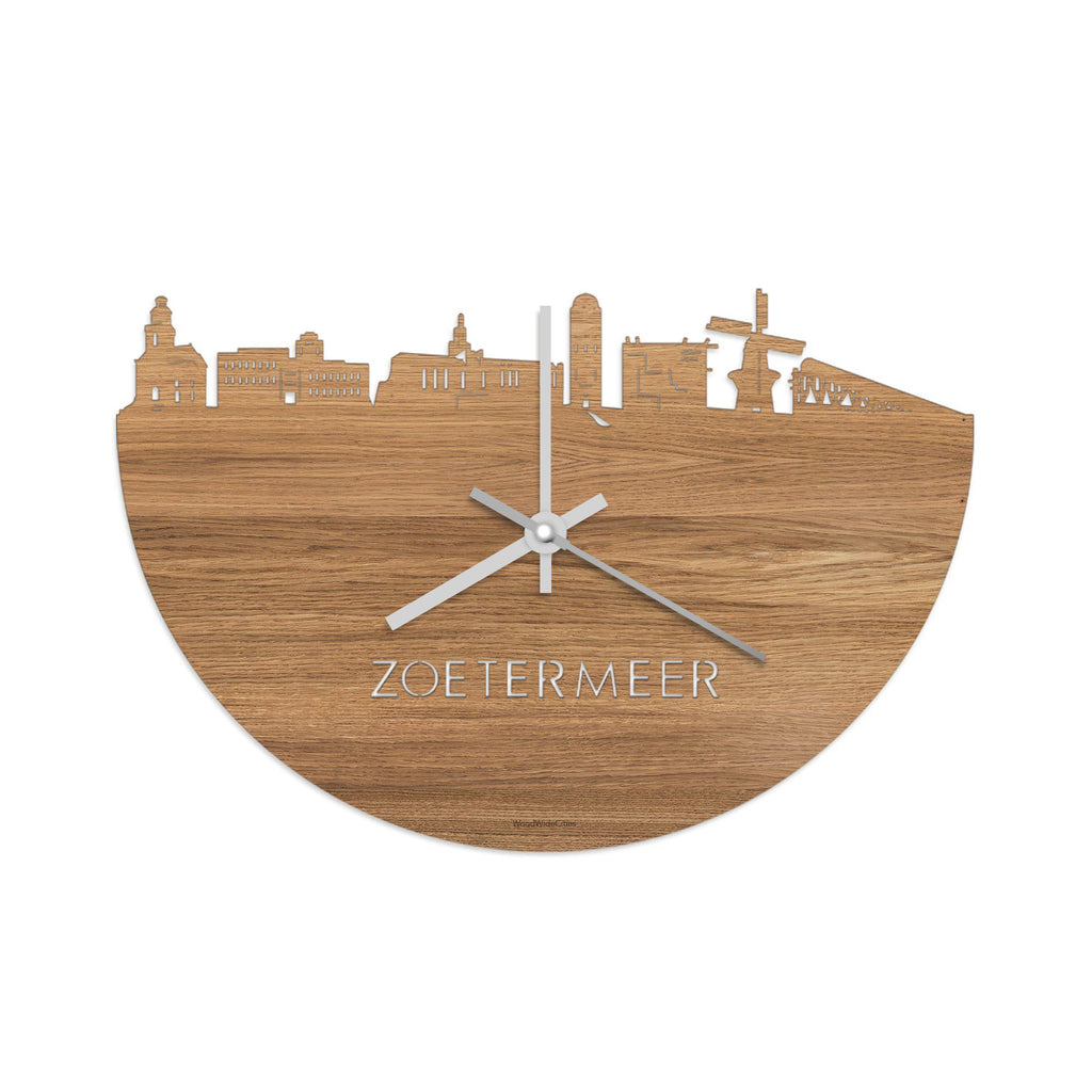 Skyline Klok Zoetermeer Eiken Eiken  houten cadeau wanddecoratie relatiegeschenk van WoodWideCities