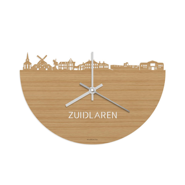 Skyline Klok Zuidlaren Bamboe houten cadeau wanddecoratie relatiegeschenk van WoodWideCities