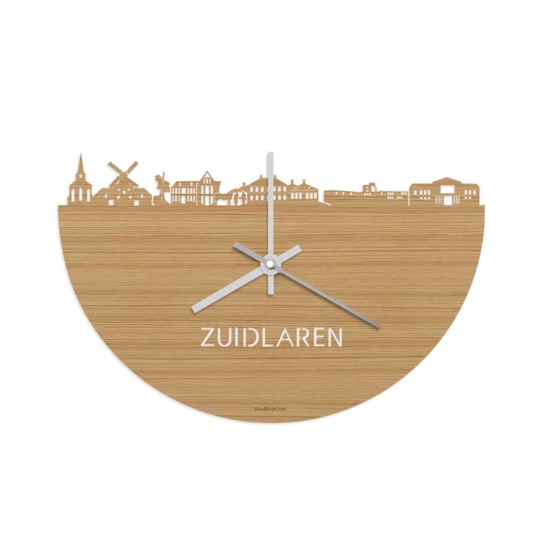 Skyline Klok Zuidlaren Bamboe houten cadeau wanddecoratie relatiegeschenk van WoodWideCities