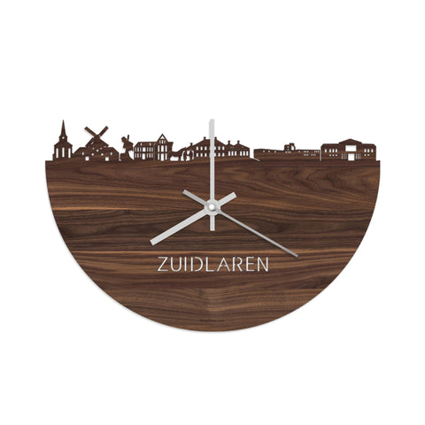 Skyline Klok Zuidlaren Noten houten cadeau wanddecoratie relatiegeschenk van WoodWideCities
