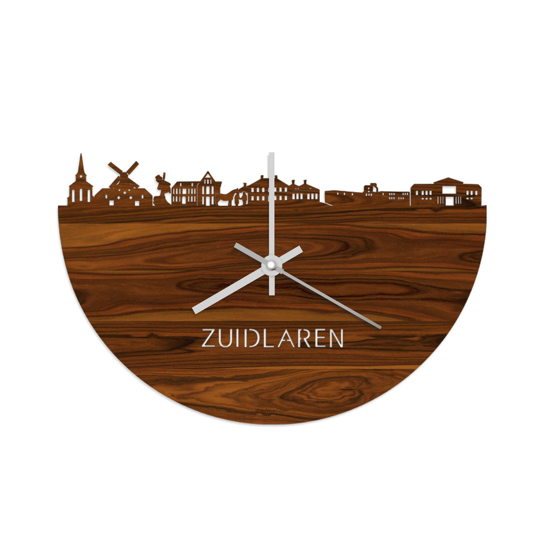 Skyline Klok Zuidlaren Palissander houten cadeau wanddecoratie relatiegeschenk van WoodWideCities
