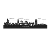 Skyline Klok Zutphen Wit glanzend gerecycled kunststof cadeau wanddecoratie relatiegeschenk van WoodWideCities