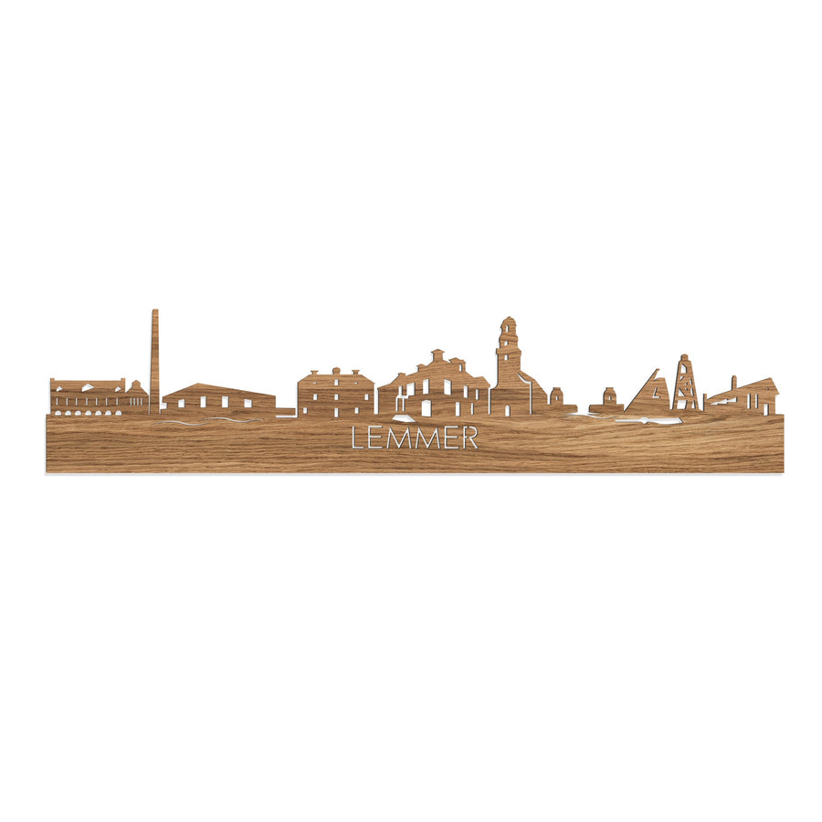 Skyline Lemmer Eiken houten cadeau decoratie relatiegeschenk van WoodWideCities