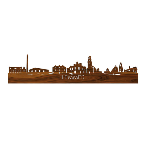 Skyline Lemmer Palissander houten cadeau decoratie relatiegeschenk van WoodWideCities