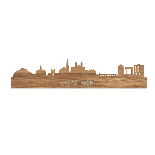 Skyline Maastricht Eiken houten cadeau decoratie relatiegeschenk van WoodWideCities