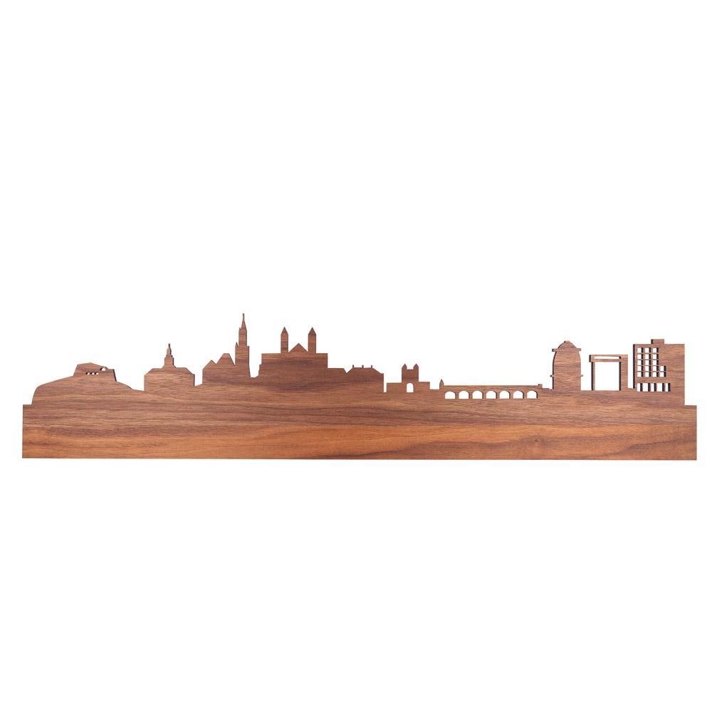 Skyline Maastricht Noten houten cadeau decoratie relatiegeschenk van WoodWideCities