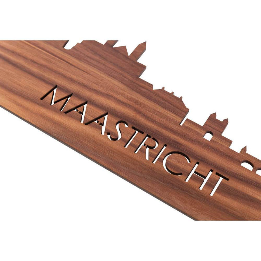 Skyline Maastricht Noten houten cadeau decoratie relatiegeschenk van WoodWideCities