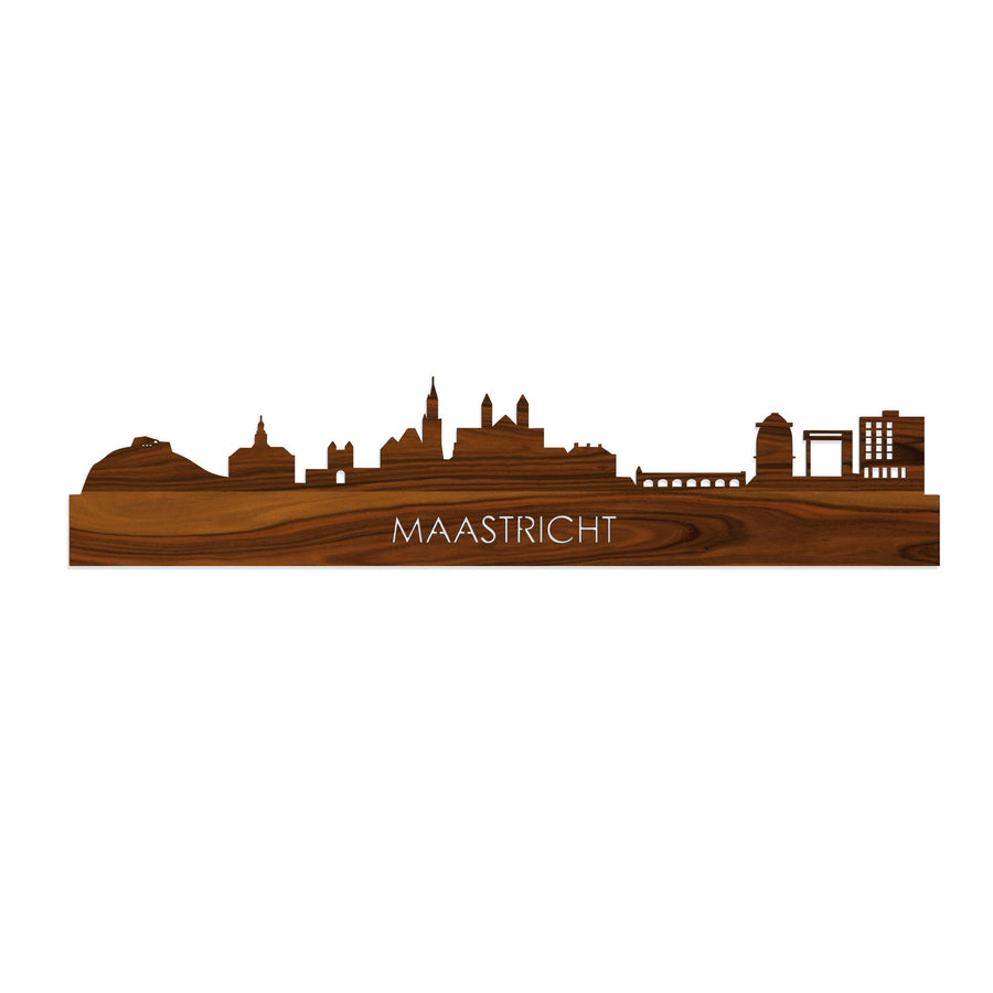 Skyline Maastricht Palissander houten cadeau decoratie relatiegeschenk van WoodWideCities