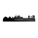 Skyline Maastricht Zwart glanzend gerecycled kunststof cadeau decoratie relatiegeschenk van WoodWideCities