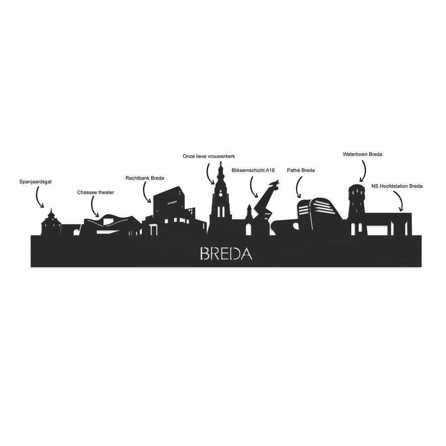 Skyline Magneet Breda houten cadeau decoratie relatiegeschenk van WoodWideCities