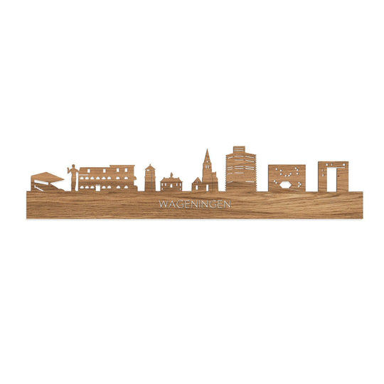 Skyline Magneet Wageningen Eiken houten cadeau decoratie relatiegeschenk van WoodWideCities