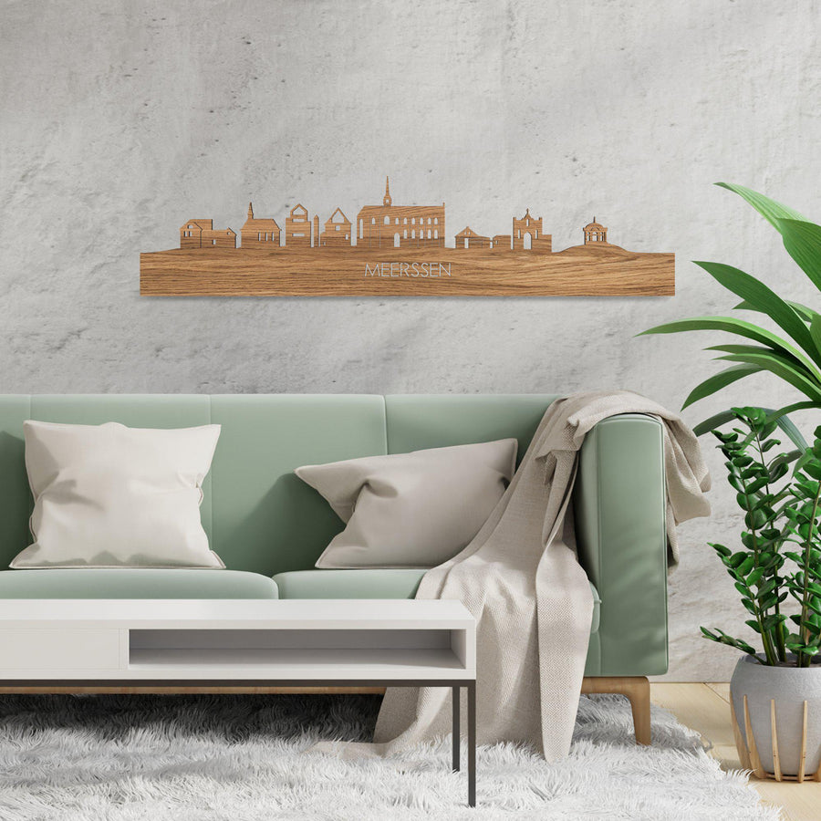 Skyline Meerssen Eiken houten cadeau decoratie relatiegeschenk van WoodWideCities
