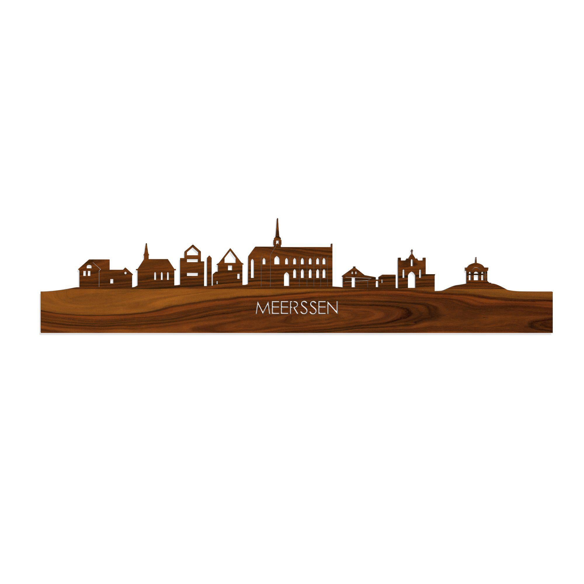 Skyline Meerssen Palissander houten cadeau decoratie relatiegeschenk van WoodWideCities