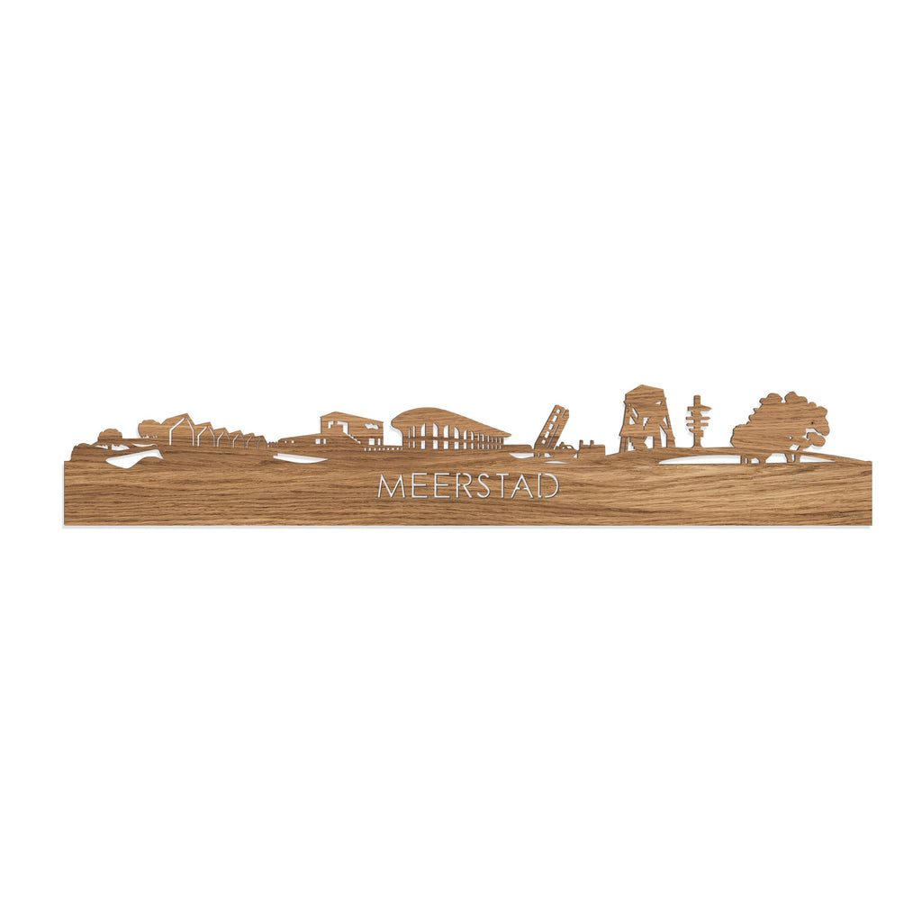 Skyline Meerstad Eiken houten cadeau decoratie relatiegeschenk van WoodWideCities