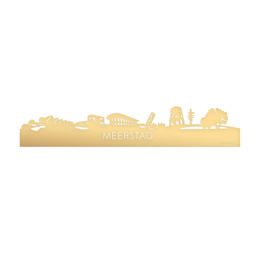 Skyline Meerstad Metallic Goud gerecycled kunststof cadeau decoratie relatiegeschenk van WoodWideCities