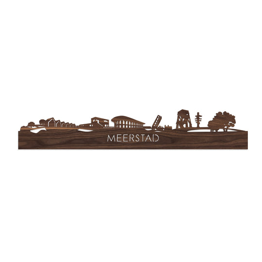 Skyline Meerstad Noten houten cadeau decoratie relatiegeschenk van WoodWideCities