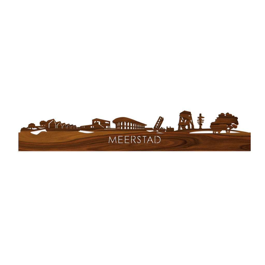 Skyline Meerstad Palissander houten cadeau decoratie relatiegeschenk van WoodWideCities