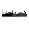 Skyline Meppel Zwart glanzend gerecycled kunststof cadeau decoratie relatiegeschenk van WoodWideCities