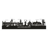 Skyline Middelburg Wit glanzend gerecycled kunststof cadeau decoratie relatiegeschenk van WoodWideCities