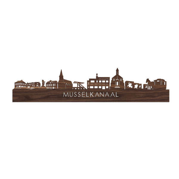 Skyline Musselkanaal Noten houten cadeau decoratie relatiegeschenk van WoodWideCities