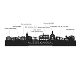 Skyline Musselkanaal Wit glanzend gerecycled kunststof cadeau decoratie relatiegeschenk van WoodWideCities