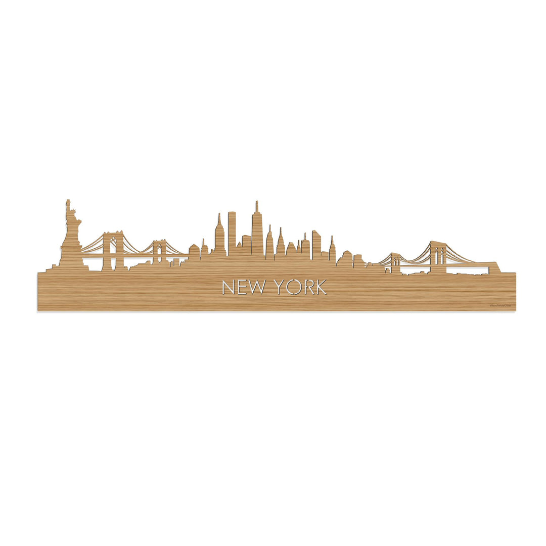 Skyline New York Bamboe 80 cm Zonder verlichting  houten cadeau decoratie relatiegeschenk van WoodWideCities
