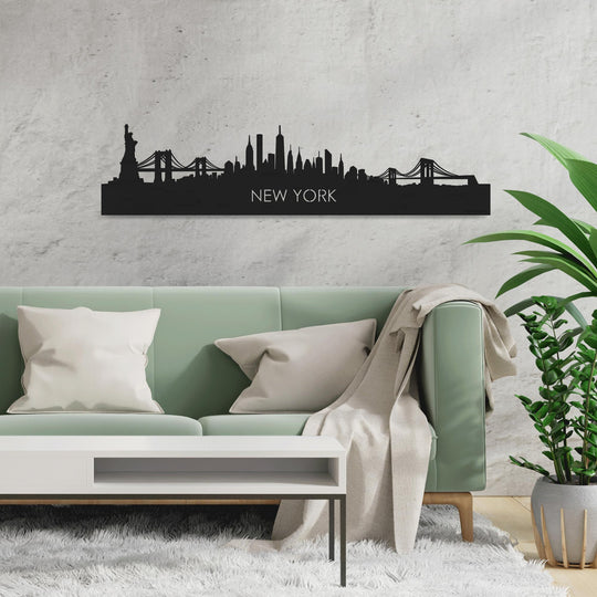 Skyline New York Black houten cadeau decoratie relatiegeschenk van WoodWideCities