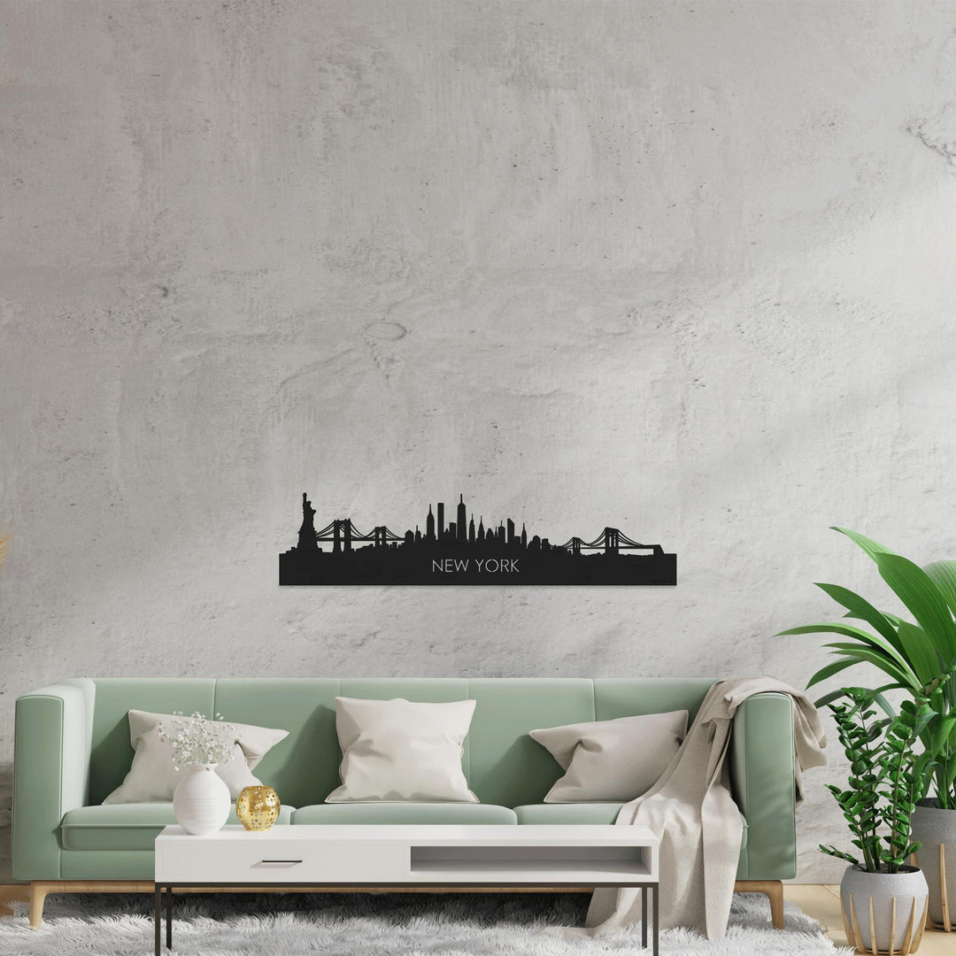 Skyline New York Black houten cadeau decoratie relatiegeschenk van WoodWideCities