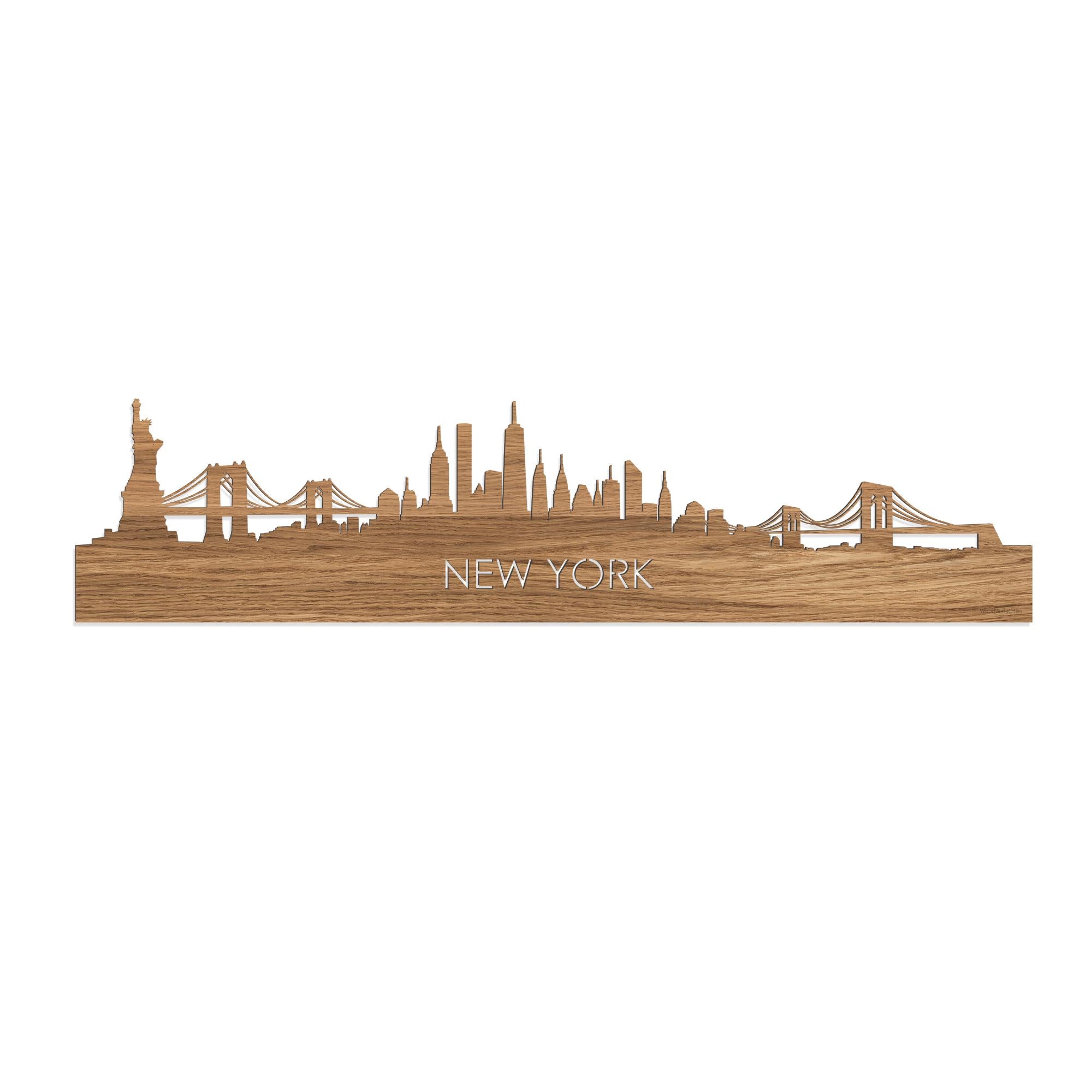 Skyline New York Eiken houten cadeau decoratie relatiegeschenk van WoodWideCities