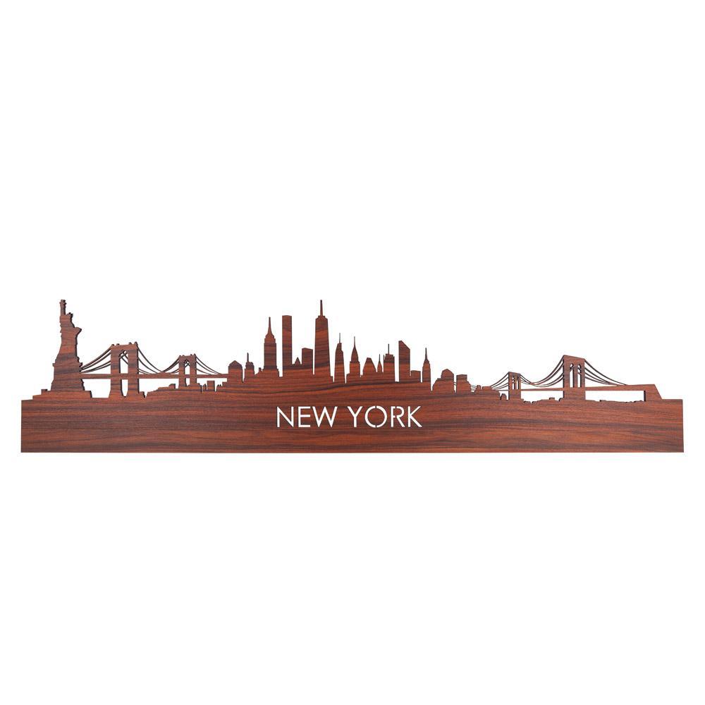 Skyline New York Palissander houten cadeau decoratie relatiegeschenk van WoodWideCities