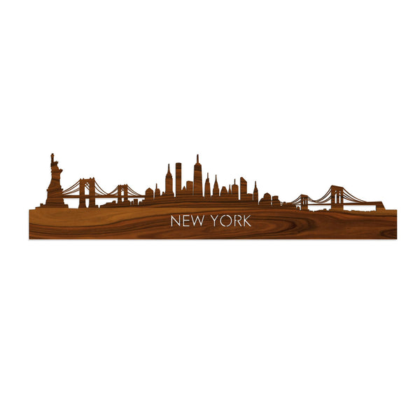 Skyline New York Palissander houten cadeau decoratie relatiegeschenk van WoodWideCities