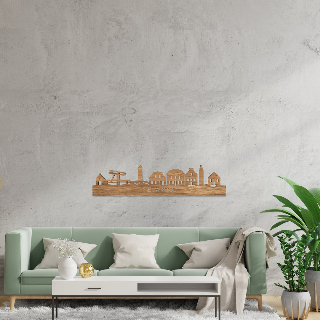 Skyline Nieuwkoop Eiken houten cadeau decoratie relatiegeschenk van WoodWideCities