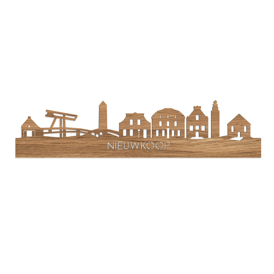 Skyline Nieuwkoop Eiken houten cadeau decoratie relatiegeschenk van WoodWideCities